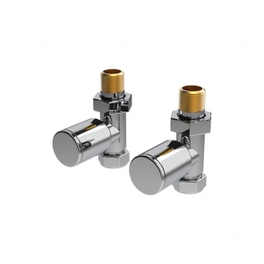 Vogue Arne Straight Radiator Valves Pair 15mm - Chrome | Product Image
