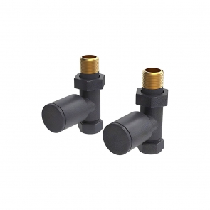 Vogue Arne Straight Radiator Valves Pair 15mm - Anthracite | Product Image