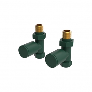Vogue Arne Straight Radiator Valves Pair 15mm - Moss Green | Product Image