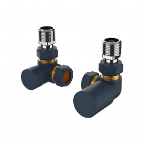 Vogue Arne Corner Radiator Valves Pair 15mm - Steel Blue | Product Image