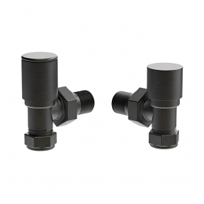 Vogue Arne Angled Focus Metallics Radiator Valves Pair 15mm - Gunmetal | Product Image