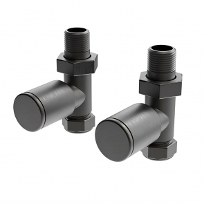 Vogue Arne Straight Focus Metallics Radiator Valves Pair 15mm - Gunmetal | Product Image