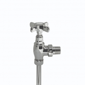 Vogue Crosshead Traditional Angled Radiator Valve Pair 15mm - Chrome | Product Image