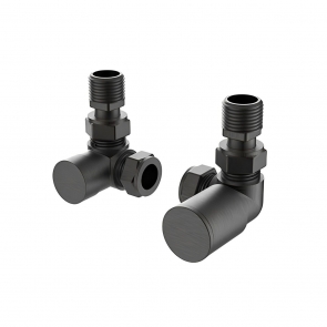 Vogue Arne Corner Focus Metallics Radiator Valves Pair 15mm - Gunmetal | Product Image