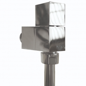 Vogue Piazza Square Manual Angled Radiator Valve 15mm - Chrome | Product Image