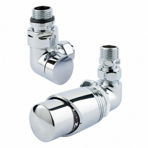 Vogue Arne TRV Corner Radiator Valve and LockShield - Chrome | Product Image