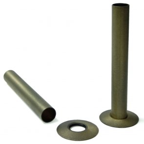 West 130mm Radiator Valve Pipe Sleeve Kit Pair - Old English Brass