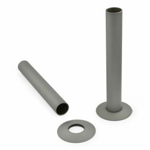 West 130mm Radiator Valve Pipe Sleeve Kit Pair - Matte Metallic Grey