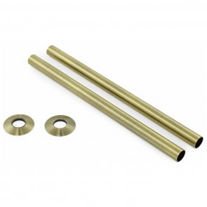 West 300mm Radiator Valve Pipe Sleeve Kit Pair - Antique Brass | Product Image