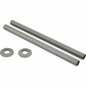 West 300mm Radiator Valve Pipe Sleeve Kit Pair - Matte Metallic Grey