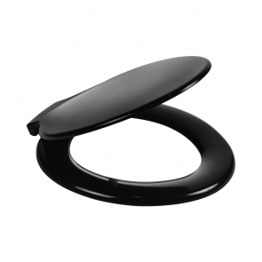 Wirquin Celmac Calypso Plastic Toilet Seat & Cover - Black