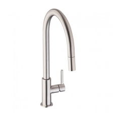 Abode Althia Side Lever Pull Out Kitchen Sink Mixer Tap - Brushed Nickel
