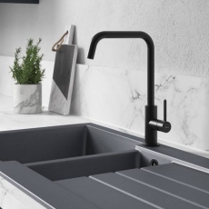 Abode Althia Single Lever Kitchen Sink Mixer Tap - Matt Black