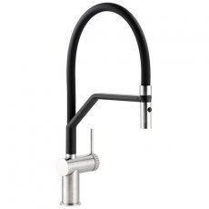 Abode Fraction Semi Professional Pull Out Kitchen Sink Mixer Tap with Spray - Brushed Nickel