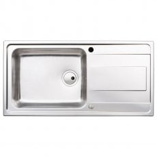 Abode Ixis 1.0 Bowl Inset Kitchen Sink 1000mm L x 500mm W - Stainless Steel