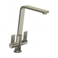 Abode Linear Flair Monobloc Dual Lever Kitchen Sink Mixer Tap - Brushed Nickel