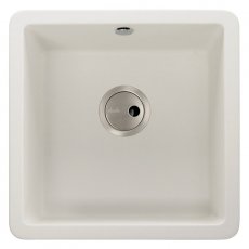 Abode Matrix SQ GR15 1.0 Bowl Granite Inset Kitchen Sink 460mm L x 460mm W - White