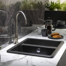 Abode Matrix SQ GR15 1.5 Bowl Granite Inset Kitchen Sink 560mm x 460mm