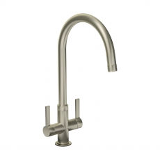 Abode Pico Monobloc Dual Lever Kitchen Sink Mixer Tap - Brushed Nickel