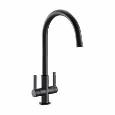 Abode Pico Monobloc Dual Lever Kitchen Sink Mixer Tap - Matt Black