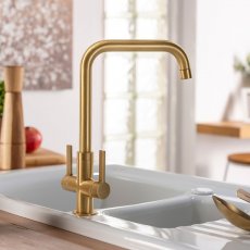 Abode Pico Quad Monobloc Kitchen Sink Mixer Tap - Brushed Brass
