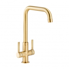 Abode Pico Quad Monobloc Kitchen Sink Mixer Tap - Brushed Brass