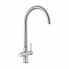 Abode Prothia 3 IN 1 Swan Spout Slimline Monobloc Kitchen Sink Mixer Tap - Brushed Nickel
