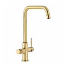 Abode Prothia 3 IN 1 Quad Spout Slimline Monobloc Kitchen Sink Mixer Tap - Brushed Brass