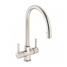 Abode Zest Monobloc Pull Out Kitchen Sink Mixer Tap - Brushed Nickel