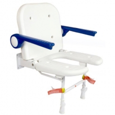 AKW 4000 Series Standard Fold Up Horseshoe Seat and Blue Padded Arms
