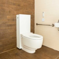 Geberit AquaClean Mera Care Floor Standing Close Coupled WC Toilet - Alpine White