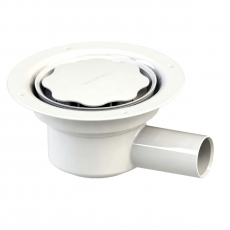 AKW Contour CTW01 Gravity Wet Room Shower Waste (for Vinyl Floors) - White