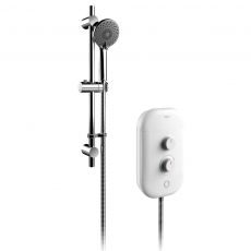 AKW iSure Standard Electric Shower with 600mm Chrome Riser Rail Kit