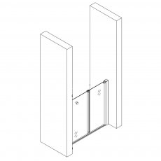 AKW Larenco Alcove Half Height Bi-Fold Shower Door 1000mm Wide - Non Handed