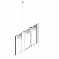AKW Larenco Alcove Half Height Bi-Fold Extended Shower Door 1300mm Wide - Non Handed