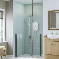 AKW Larenco Corner Care Hinged Shower Door 900mm H x 820mm Wide