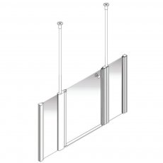 AKW Larenco Alcove Half Height Extended Shower Door 1800mm Wide - Non Handed