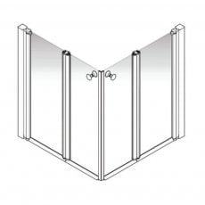 AKW Larenco Corner Care Half Height Bi-Fold Shower Door 1000mm x 1000mm Wide - Non Handed