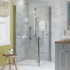 AKW Larenco Duo Hinged Corner Entry Shower Enclosure 900mm x 900mm - 6mm Glass