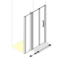 AKW Larenco Inline Hinged Bi-Fold Shower Door 1300mm Wide - 6mm Glass