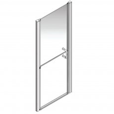 AKW Larenco Duo Hinged Shower Door 820mm Wide - 6mm Glass