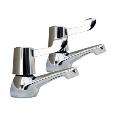 AKW Lever Handle Basin Taps Pair - Chrome