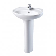 AKW Livenza 500mm Basin with Full Pedestal - 1 Tap Hole
