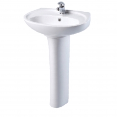 AKW Livenza 450mm Basin with Full Pedestal - 1 Tap Hole
