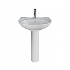 AKW Livenza Plus Basin with Full Pedestal 500mm Wide - 1 Tap Hole