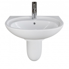AKW Livenza Plus Basin and Semi Pedestal 450mm Wide - 1 Tap Hole