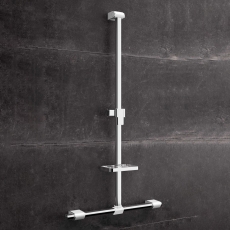 AKW Onyx 2 T&L Shaped Grab Rail - Chrome / White