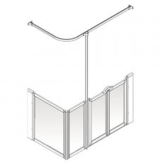 AKW Option D 900 Shower Screen 760mm x 1200mm - Right Handed