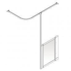 AKW Option H 750 Shower Screen 650mm Wide - Right Handed