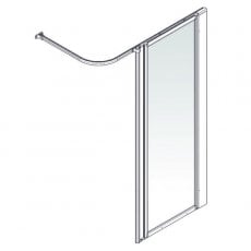 AKW Option HF Shower Screen 850mm Wide - Non Handed